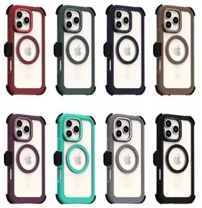 Funda Magsafe Defender para iPhone 16 15 14 Plus Pro Max a prueba de golpes con clip para cinturón - Imagen 1 de 16