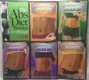 NEW 6 abs workout DVD lot Crunchless cardio core sculpting advanced for women - Imagen 1 de 8