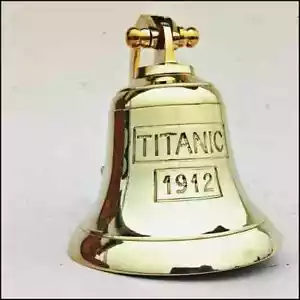 Brass Titanic Design Send Door Bell 5.5" Wall Mount Pendant Nautical From - Picture 1 of 5