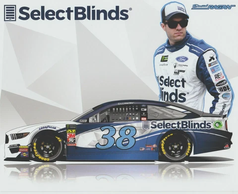 2019 David Ragan Select Blinds Ford Mustang NASCAR MENCS postcard Cover