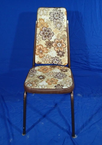 VINTAGE MID CENTURY MODERN MCM FLOWER VINYL CHAIR by UTILITY WOOD SPECIALTIES Cover