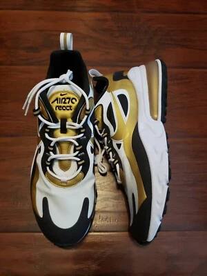 CW7298 100 Nike Air Max 270 React MSRP $170.00 White Metallic Gold Sz. 10 Mens - Image 1 of 4