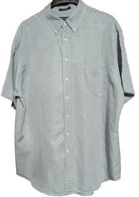Daniel Cremieux Classics XL 17.5"/54" Short Sleeve Shirt Silk Linen PET RESCUE - Image 1 of 4