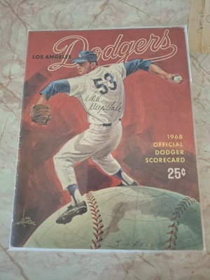 Don Drysdale Autographed Dodger Program From Game Vs Giants August 24, 1968 - Image 1 of 2