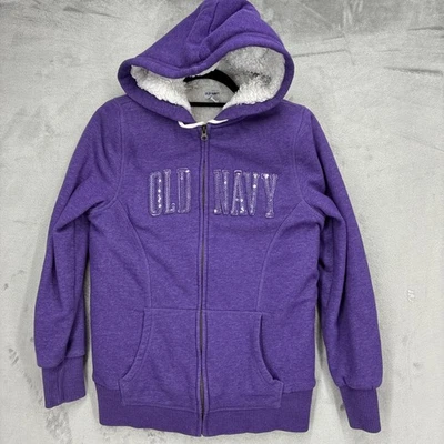 Chaqueta con Capucha Antigua Azul Marino Pequeña Piel Sintética Púrpura Y2K Acogedora Suave Foto 1 de 4