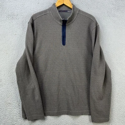 Moletom masculino Southern Tide Tide To Trail 2XL cinza Seersucker quarto de zíper logotipo - Imagem 1 de 4