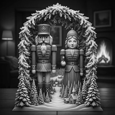 Christmas Laser Engraved Wooden Nutcrackers Wood Plaque 10x10 Personalized Gift - Image 1 of 4