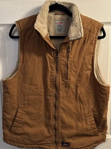 Dickies Sherpa gefütterte Duck Canvas Weste Herren Große 42-44 Braun Workwear - Bild 1 von 16