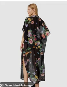 Johnny was Floral Gr. 2X Maxi langes Kleid Cover Up Kaftan Blumen Schmetterling - Bild 1 von 8