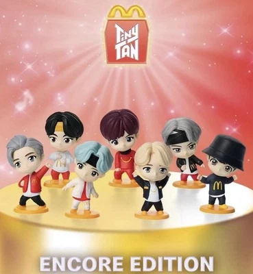 New ListingTiny Tan BTS Encore Edition McDonald's Happy Meal Toys Complete Set of 7 Sealed
