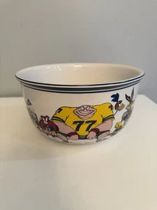 1993 ACME HomeWorks Looney Tunes Porky Pig Football Themed Large Bowl Popcorn - Picture 1 of 11