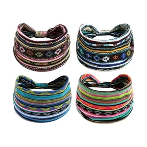Women Boho Headbands, Fashion Stretch Wide Hair Bands Knoted Turban Head Bands - Picture 1 of 13