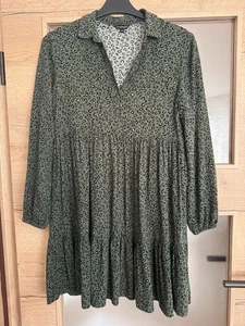 Grünes Leokleid Leomuster Kleid Leo Damenkleid Winterkleid langarm C&A Gr. 36 S - Bild 1 von 11