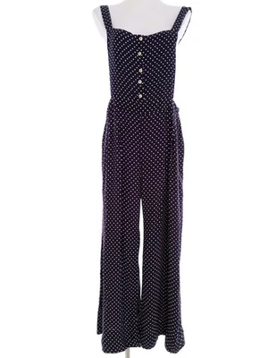 💚 RIVER ISLAND Womens Spodnie Casual Grochy Fioletowy Wiskoza 100% 16/18 (44... - Image 1 of 4