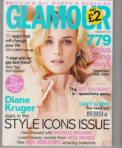 GLAMOUR BRITISH MAGAZINE TRAVEL EDITION MACH 2013, STYLE ICONS ISSUE.  - Picture 1 of 1