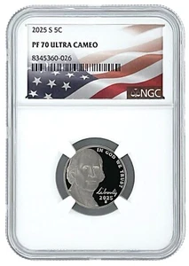 2025 S Jefferson Nickel NGC PF70 Ultra Cameo - Flag Label - LIVE - Bild 1 von 2
