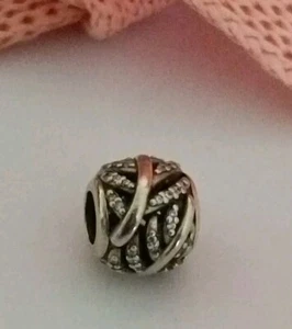 Authentic Pandora Sterling Silver Light as a Feather Charm Pave CZs - 791186CZ - Picture 1 of 7