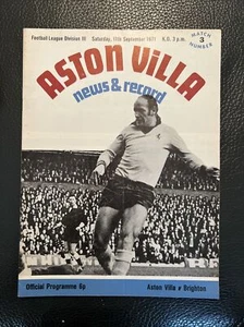 11.9.1971. Aston Villa v Brighton & Hove Albion (Div 3). - Picture 1 of 2