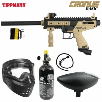 Maddog Tippmann Cronus Basic Bronze HPA Paintball Gun Starter Package Black Tan Foto 1 de 4