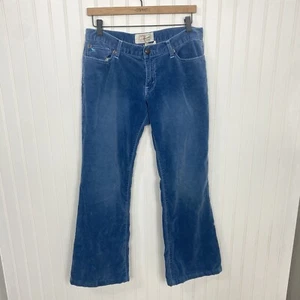 Vintage Abercrombie & Fitch Blue Velvet Lowrise Flare Pants Womens Size 6 - Picture 1 of 14