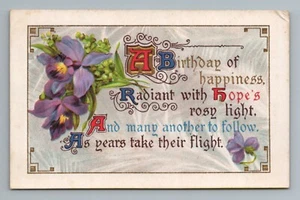 Birthday Embossed Flowers Vintage Postcard - Picture 1 of 2