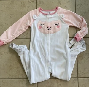 Girl 5T Carter’s Pink & White Lamb Footed Blanket Sleeper NWT. Twins? - Picture 1 of 1
