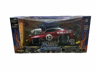 Muscle Machines 1969 Red Chevrolet Camaro 1:24 Diecast Car - Image 1 of 4