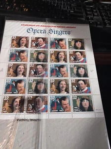"Legends of American Music Series- Opera Singers" stamp sheet - Picture 1 of 1