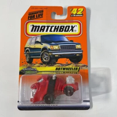 Matchbox Animals Series 6 Red Dog Rotwheeler Moving Parts Car #42/75 NEW - Image 1 of 4