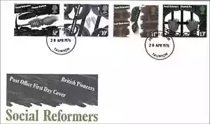 GB 1976 Social Reformers FDC Taunton CDS First Day Cover Fry Hepburn Owen - Picture 1 of 2