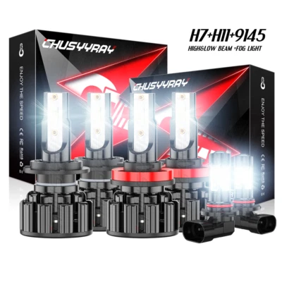 For Malibu 2013-2014 2015 LED Headlights Hi/Lo Beam + Fog Light Bulbs Kit 6K - Image 1 of 4