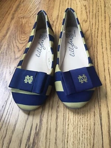 NWOT LillyBee U Size 6 Notre Dame Fighting Irish Bow ND Flats Ballet Shoes - Picture 1 of 9