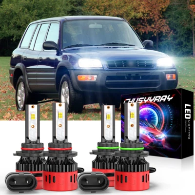 Para Toyota RAV4 1998 1999 2000 4X 9005+9006 LED Faro Bombilla Luz Alta Baja HKB Foto 1 de 4