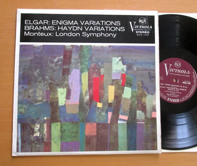 VICS 1107 ED1 Elgar Enigma Brahms Haydn Variations Monteux RCA 1st Plum Stereo - Image 1 of 4