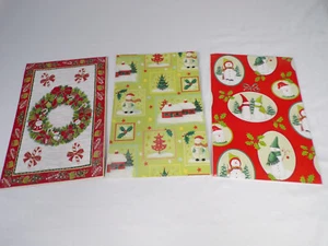 3 NEW VINTAGE CHRISTMAS GIFT BOXES 14-1/2"x9-1/2" Wreath Snowman Tree Holly K23 - Picture 1 of 4