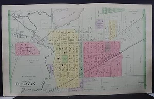 Wisconsin, Walworth County Map, 1891 City of Delavan, Double Page Map N2#88 - Picture 1 of 3