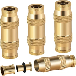 Muhize 3/8" Brass Push to Connect Air Brake Line Fittings - DOT Quick Connect Un - Picture 1 of 12