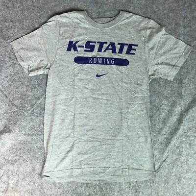 Kansas State Wildcats Hombres Camisa Extra Pequeña Nike Gris Camiseta Manga Corta Remo Foto 1 de 4