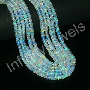 925 Silber Welo Natürlicher Äthiopischer Feueropal Rondell Perlen Halskette Schmuck - Bild 1 von 18