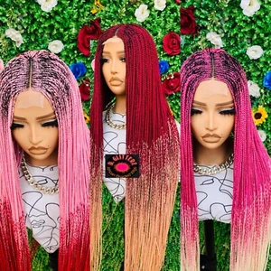 AFRICAN BRAIDED WIGS ON 2*4 LACE CLOSURE 42" - Picture 1 of 6