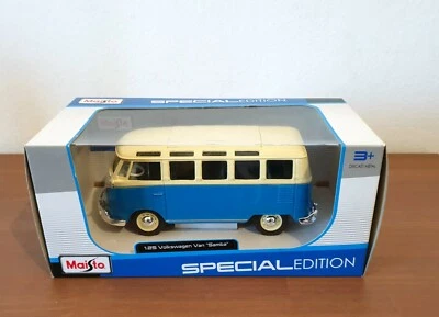 Volkswagen Van "Samba" Special Edition Die Cast Model 1/25 Maisto - Immagine 1 di 4