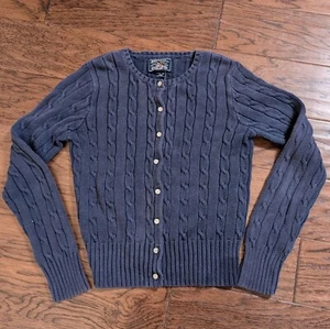 VTG American Living Fisherman Cable knit Kids Sweater Cardigan sz L Old Money - Picture 1 of 6