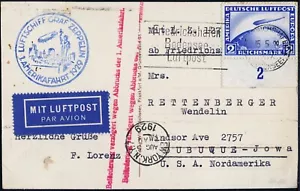 Zeppelin Dt. Reich 1929 Amerikafahrt EF 2 RM Rand mit Nr USA Si 26 A / 1775 - Bild 1 von 2