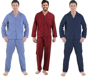 New Men,s Pyjamas SPRING & SUMMER Plain Poly/Cotton PJs Pajamas- /Sizes S- 5XL. - Picture 1 of 4