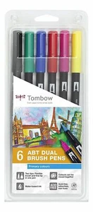 Tombow 6 ABT Dual Brush Pens - Hauptfarben Primär Stifte 2 Spitzen ABT-6P-1 - Bild 1 von 1