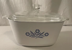 Casseruola vintage Corning Ware blu fiordaliso P-1 3/4-B 1,75 qt con coperchio - Foto 1 di 12