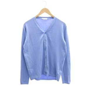 Cruciani Cardigan Knit Long Sleeve V Neck Cotton 46 Light Blue NR Used 8324cf62d - Picture 1 of 8