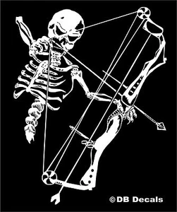 Skeleton Bow Hunter Arrow Skull Hunting Deer Car Truck Vinyl Decal Sticker - Picture 1 of 2