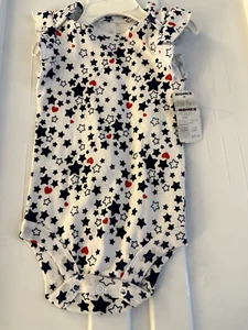 Baby Starters Blue & White Stars Romper 12 Months NWT - Picture 1 of 5