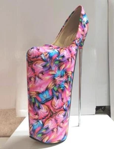 Scarpe da sera donna platform tacchi a spillo super alti colorate floreali festa - Foto 1 di 6